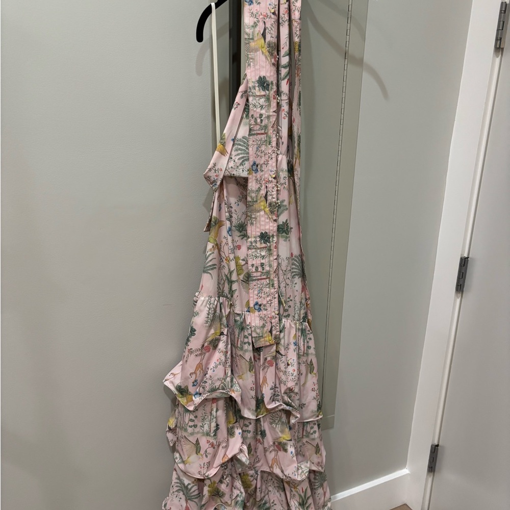 Floral Pink Ruffle Maxi Dress